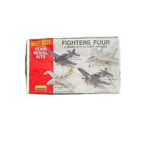 Lindberg 72130 1:96 FIGHTERS FOUR Model Kit Hellcat Corsair Cutlass F80 Open Box